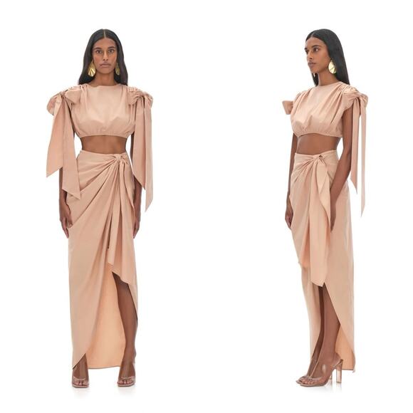 ANDREA IYAMA Halima Cotton Bow Crop Top Shirt - Picture 3 of 8